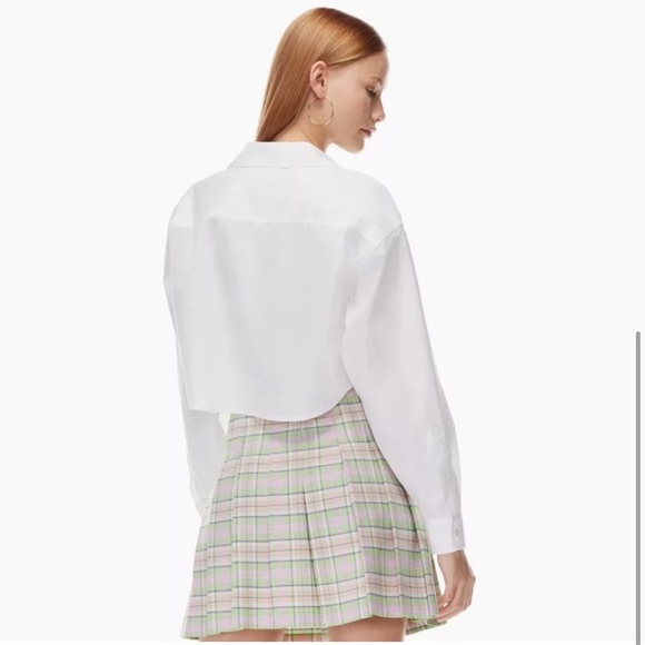 Sunday Best White Cropped Button-Down Shirt - Picture 4 of 7